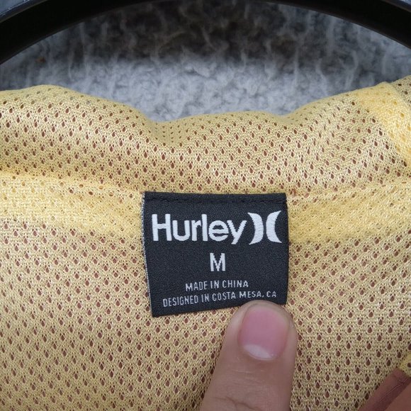 Hurley Jacket Mens Medium Mauve Black Logo Phantom Packable Windbreaker Anorak - Picture 3 of 12